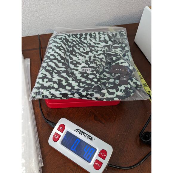 Dana Buchman Leopard Print Blouse Small Aqua Black Long Sleeve Top Office Shirt - Picture 11 of 11